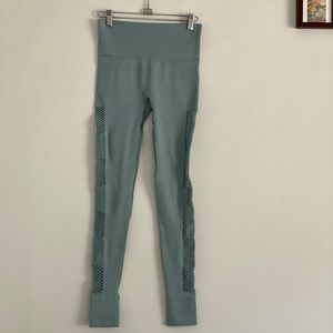 IVY PARK AQUA LEGGINGS W CUT OFFS